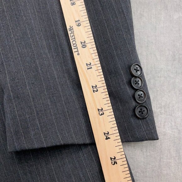 Linea Uomo Suit Men 40R 34Wx28L Gray Blue Pinstripe Super 100s Wool Classic‎ - Picture 5 of 16